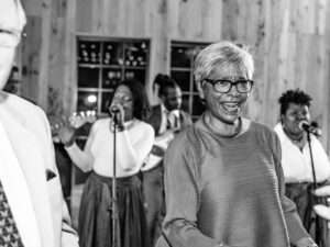 Professional reception band creating exciting atmosphere at Charlotte wedding